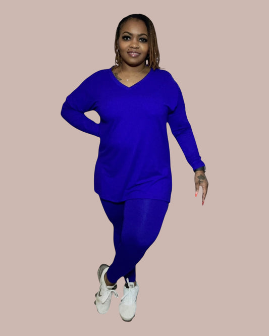 FALL LEGGING SET (BRIGHT BLUE)
