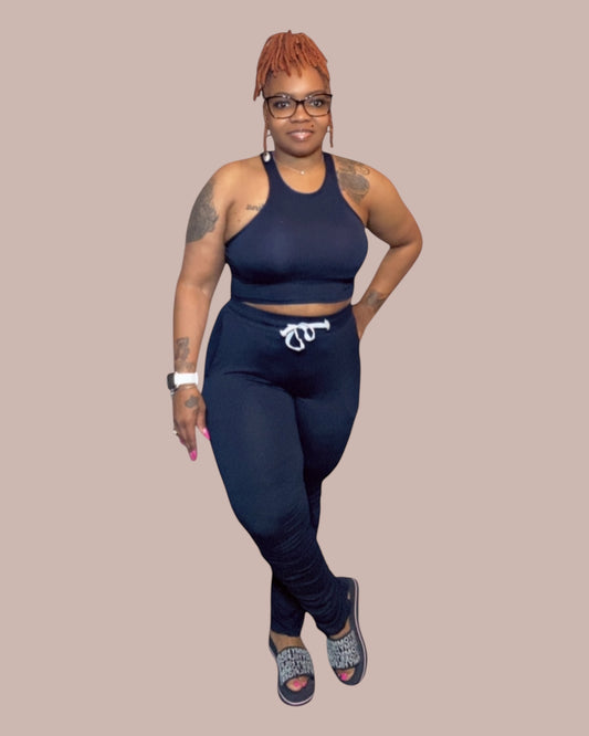 STACKED LEGGING SET (NAVY)