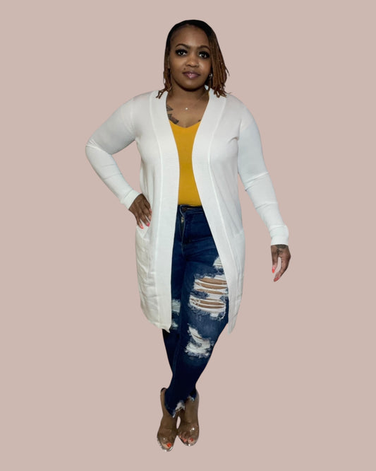 OPEN FRONT CARDIGAN (IVORY)