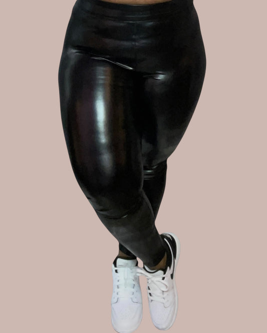 FAUX LEATHER LEGGINGS (BLACK)