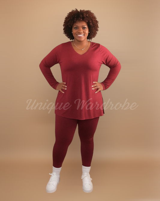 FALL LEGGING SET (CABERNET)
