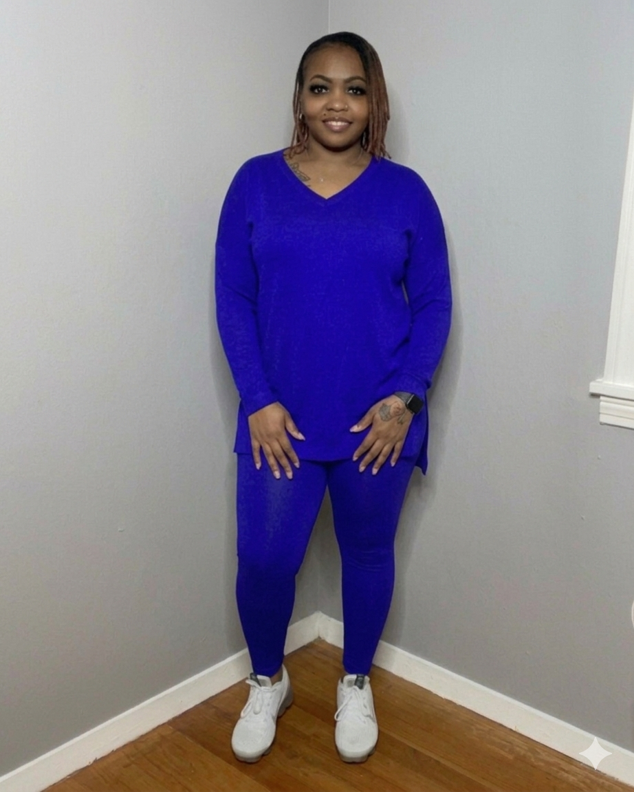FALL LEGGING SET (BRIGHT BLUE)
