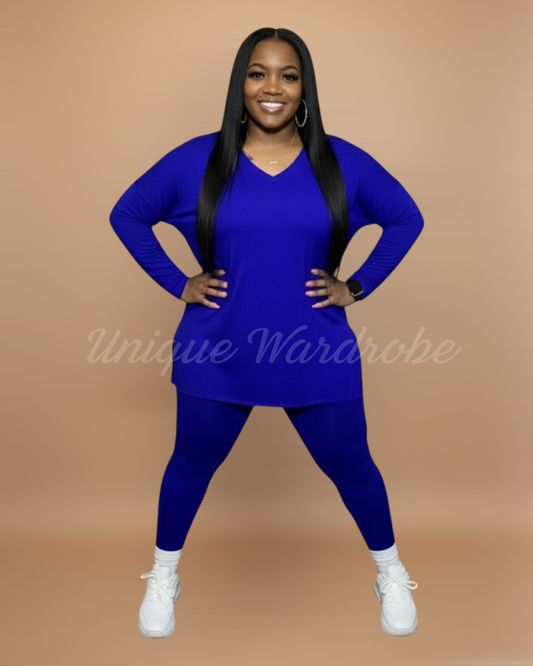 FALL LEGGING SET (BRIGHT BLUE)