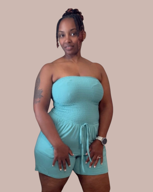 NO STRINGS ATTACHED ROMPER (ASH MINT)