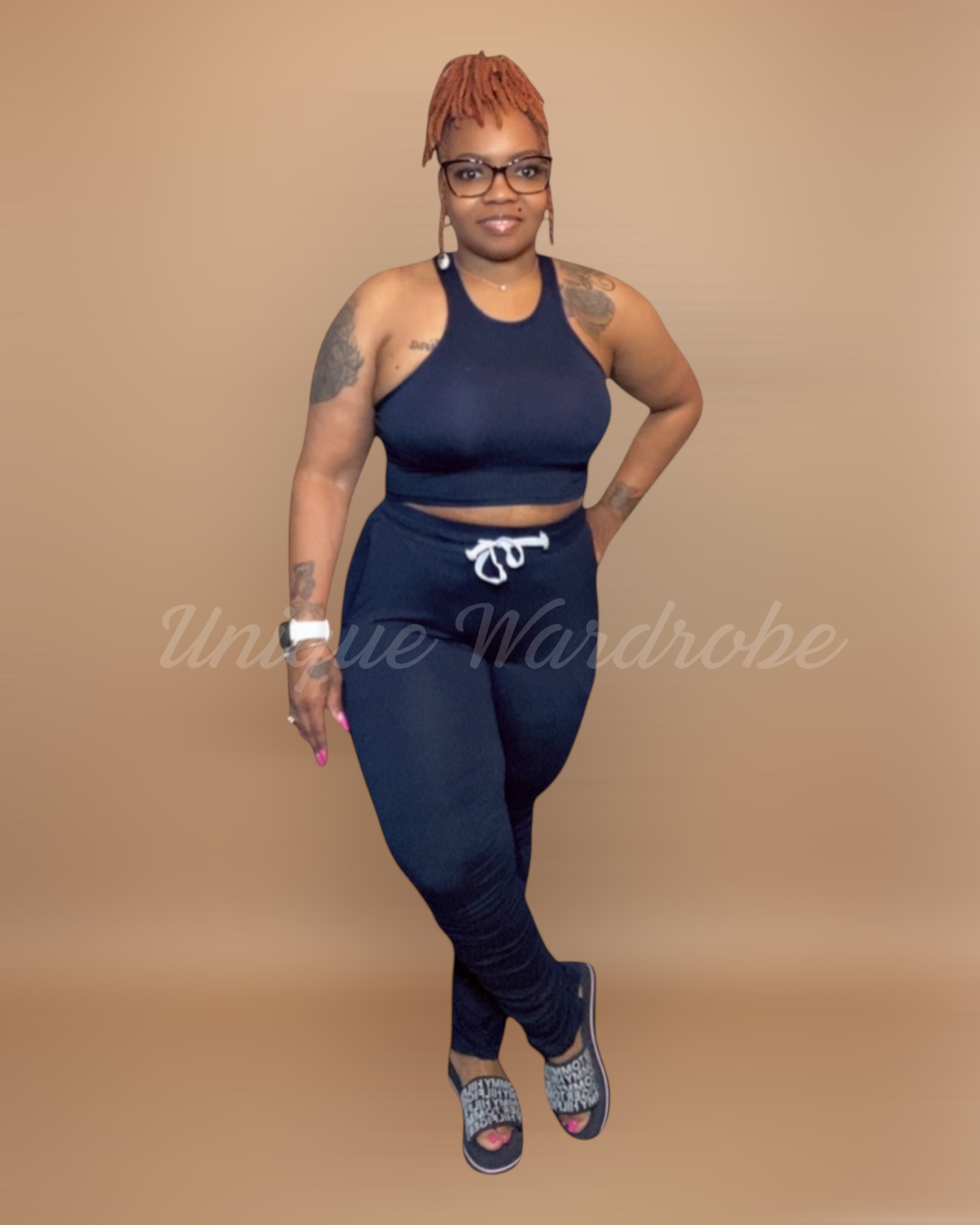 STACKED LEGGING SET (NAVY)