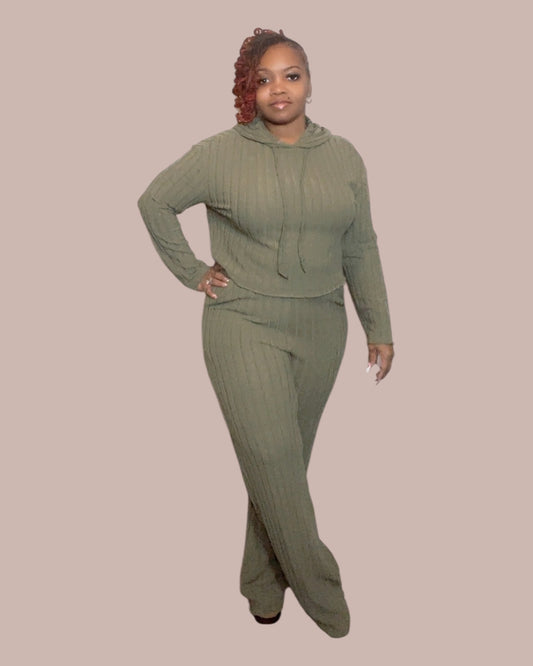 ZOLA KNIT SET (OLIVE)