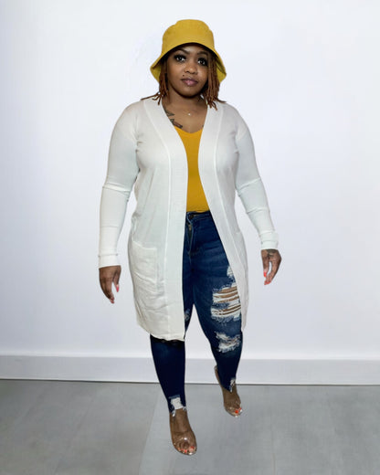 OPEN FRONT CARDIGAN (IVORY)