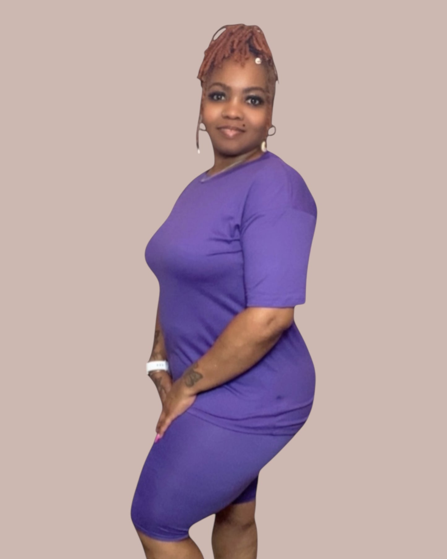 BASIC SHORT SET (DK PURPLE)