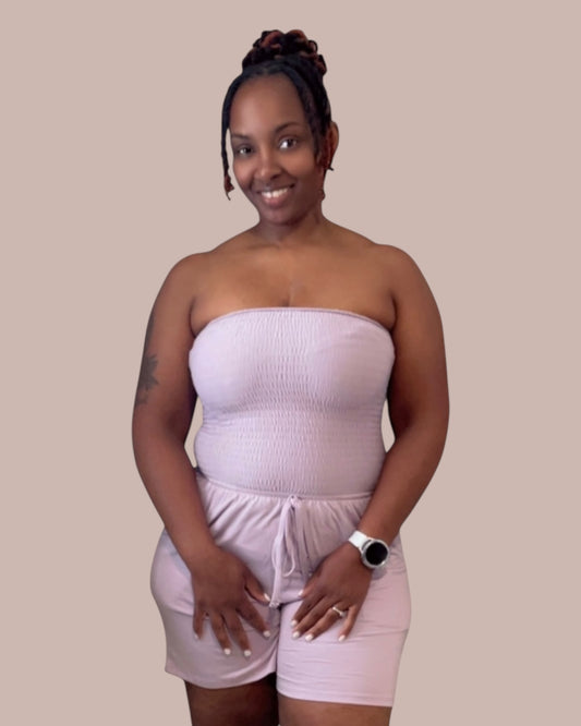 NO STRINGS ATTACHED ROMPER (DUSTY LAVENDER)