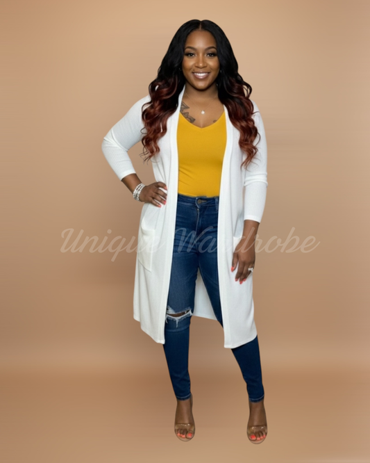 OPEN FRONT CARDIGAN (IVORY)