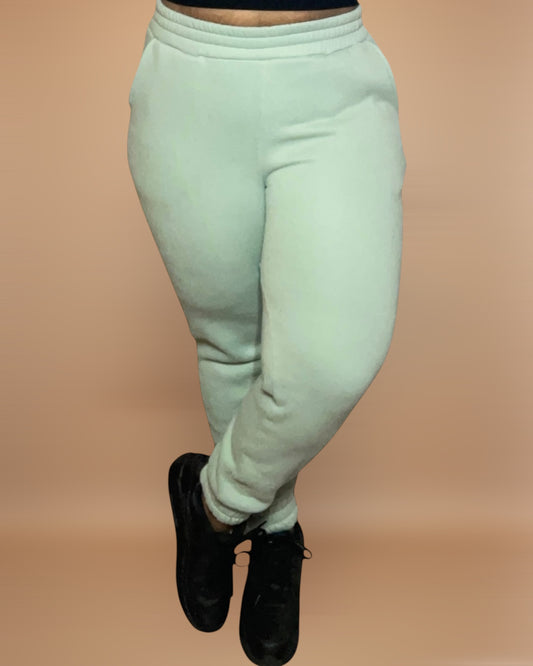 FLEECE JOGGERS (SAGE)
