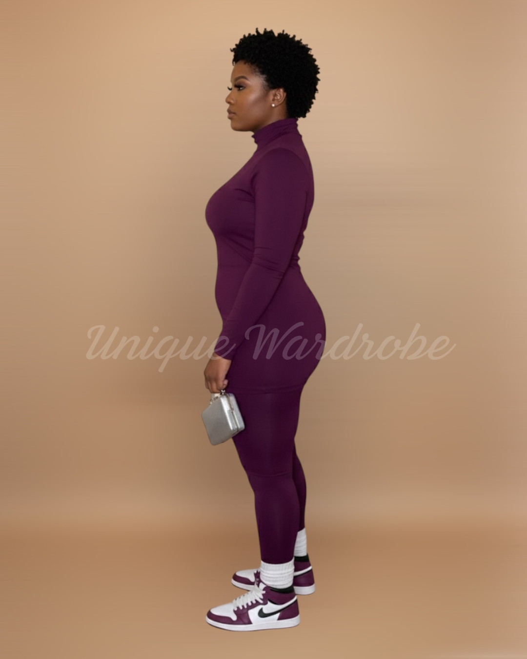 LASHA’S TURTLENECK LEGGING SET (DK PLUM)