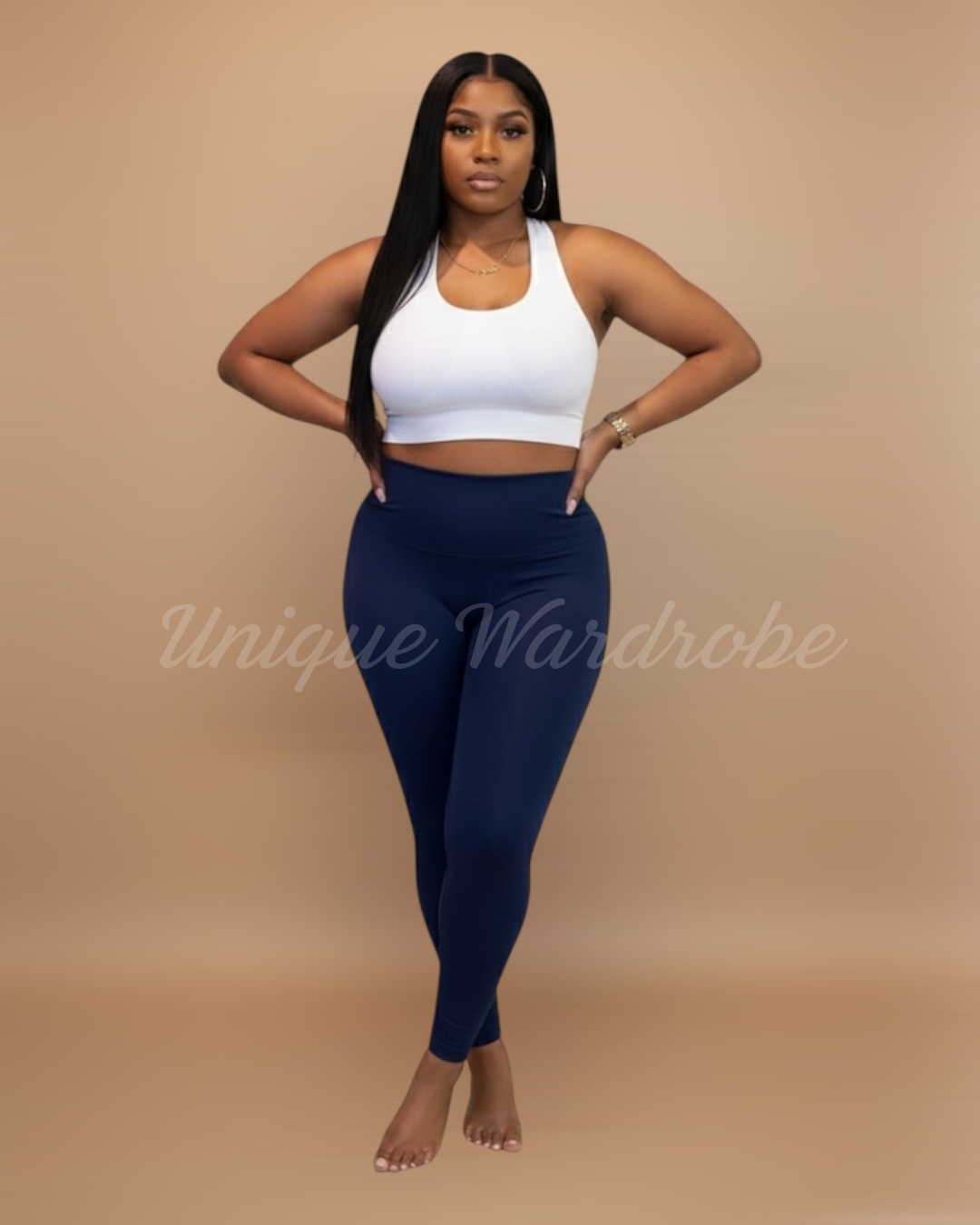 FLEECE HIGH WAISTED LEGGINGS (NAVY)