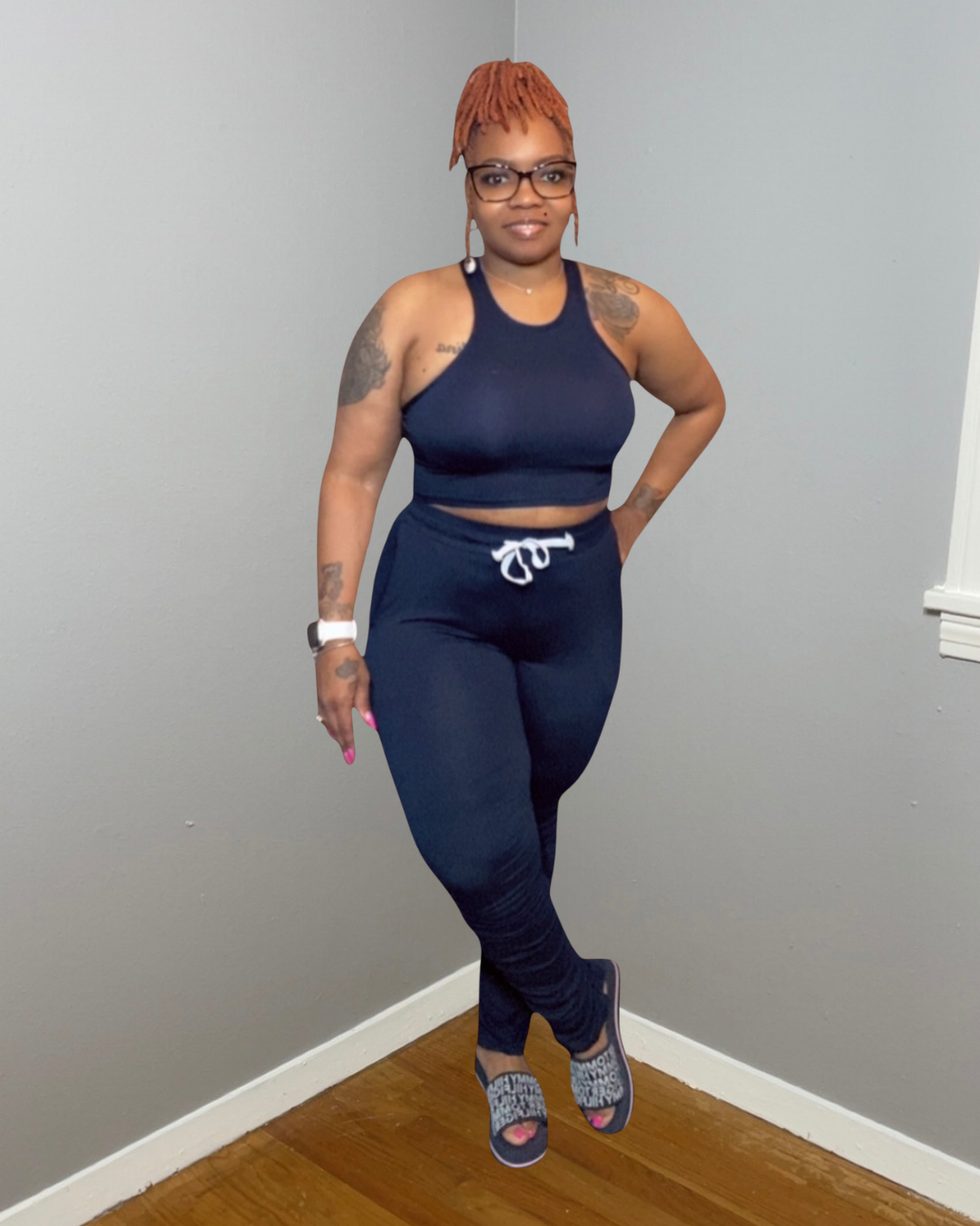 STACKED LEGGING SET (NAVY)