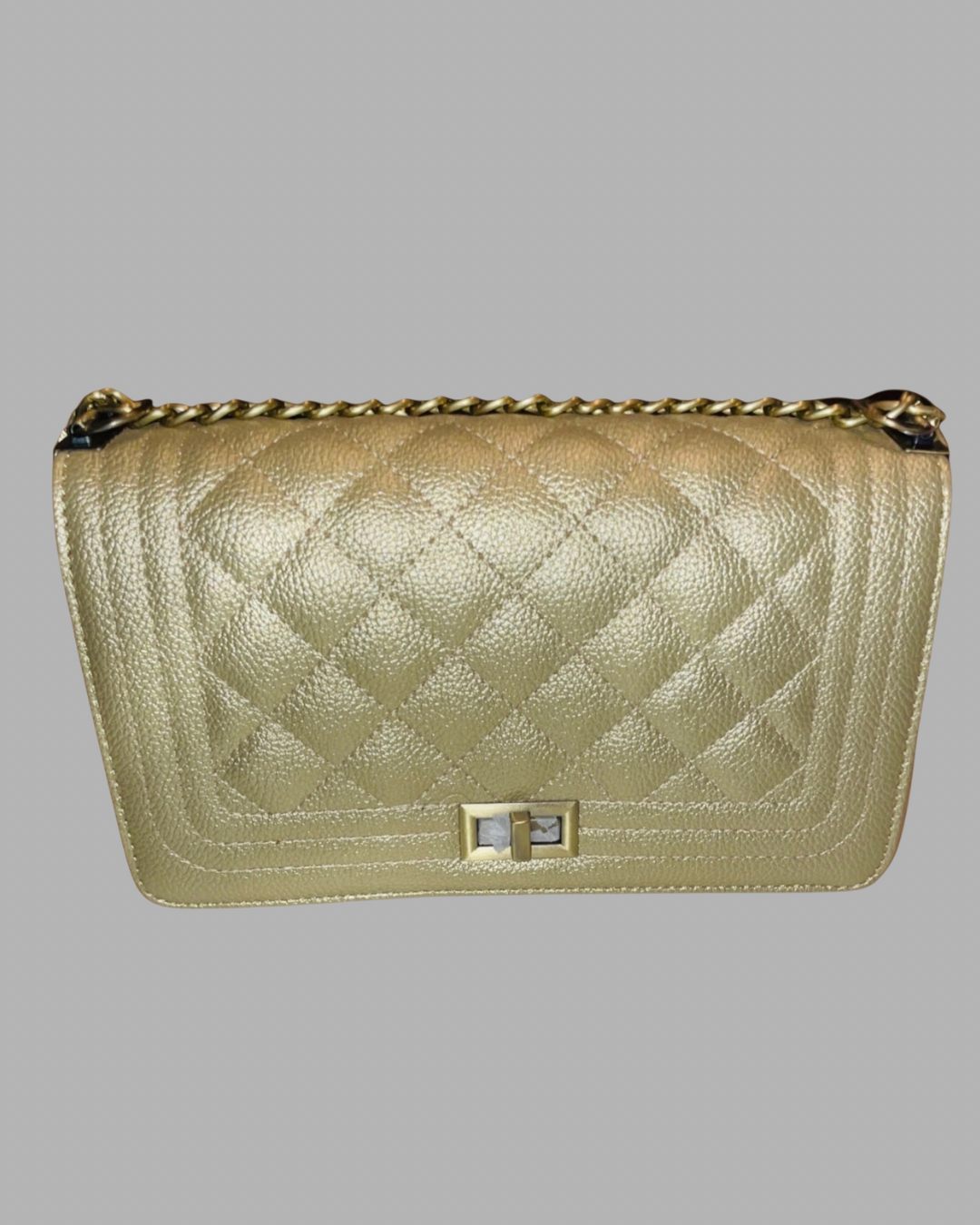 STITCHED CROSSBODY HANDBAG (GOLD)