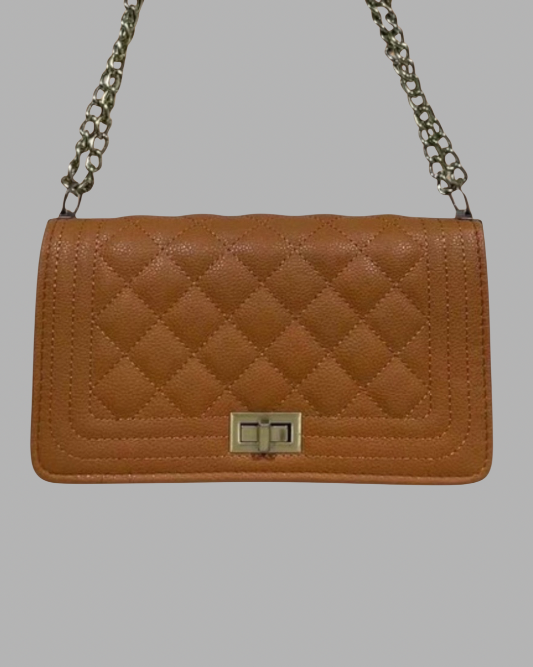 STITCHED CROSSBODY HANDBAG (TAN)