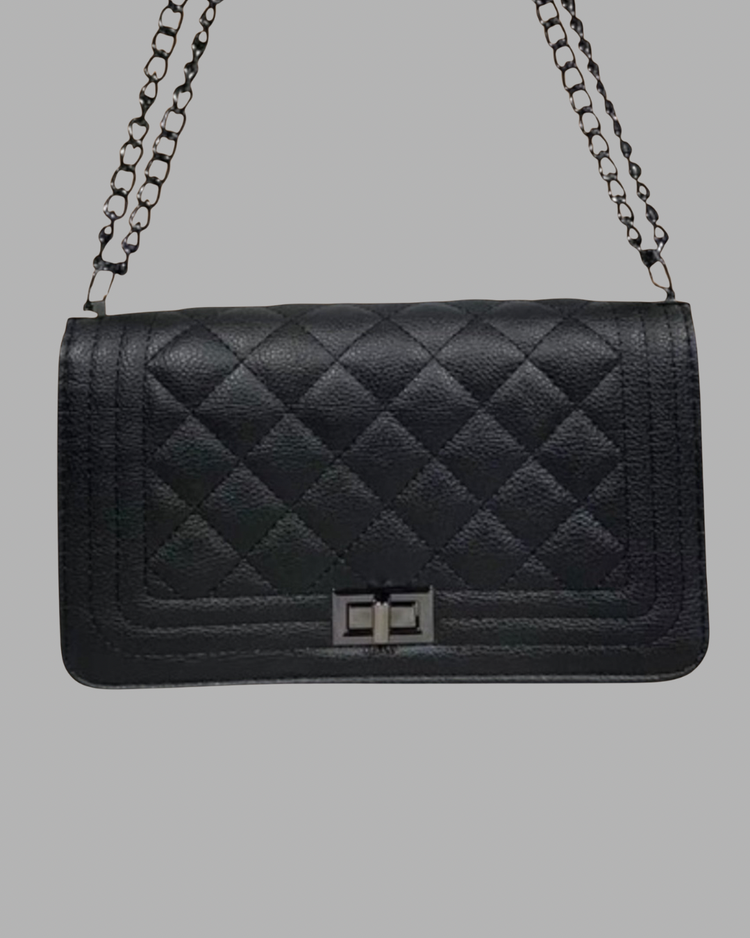 STITCHED CROSSBODY HANDBAG (BLACK)