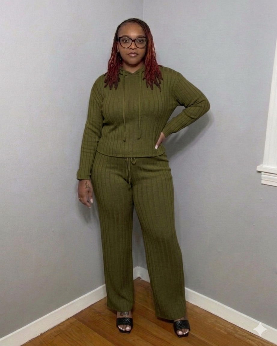 ZOLA KNIT SET (OLIVE)