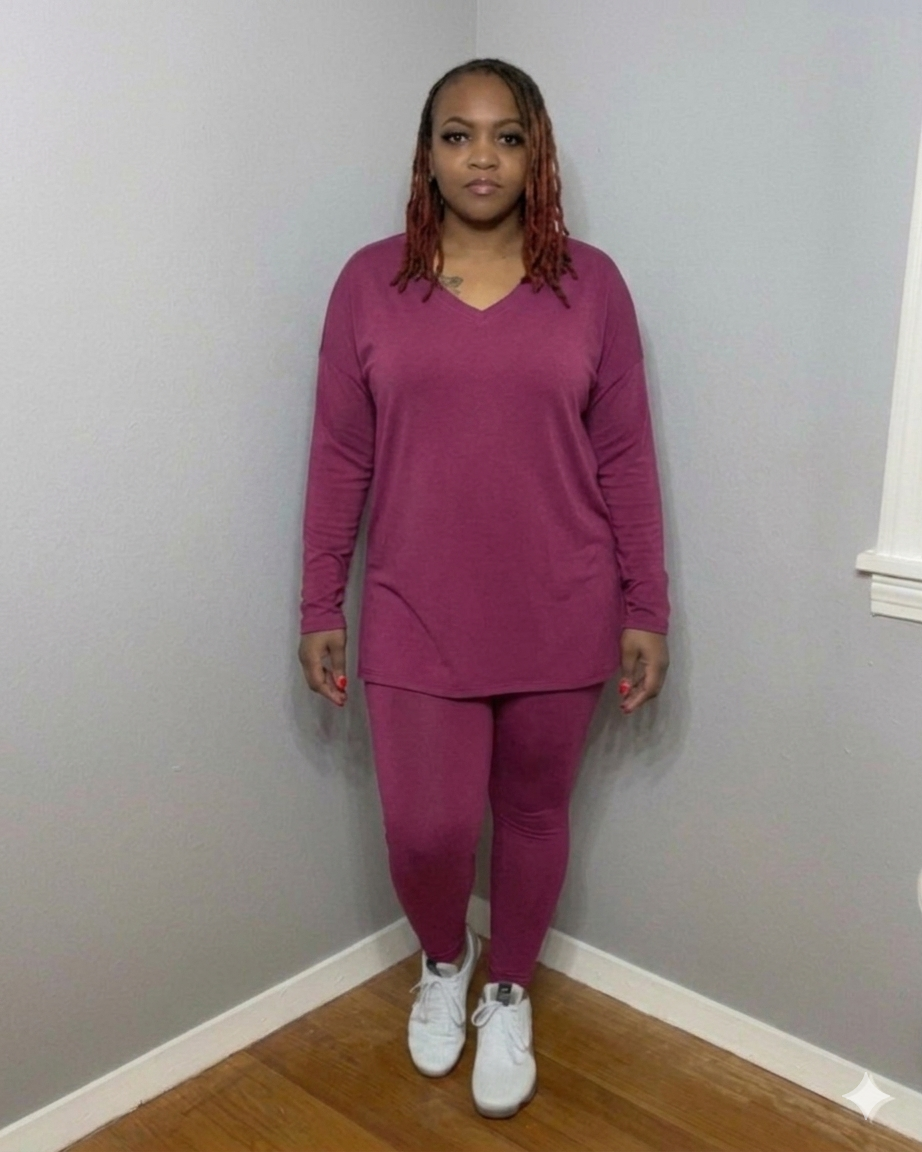 FALL LEGGING SET (LT PLUM)