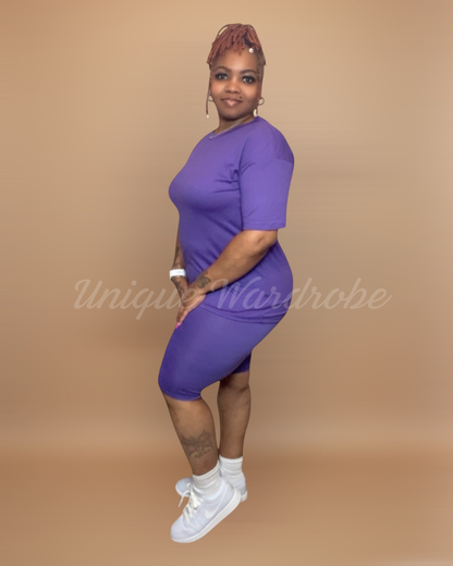 BASIC SHORT SET (DK PURPLE)