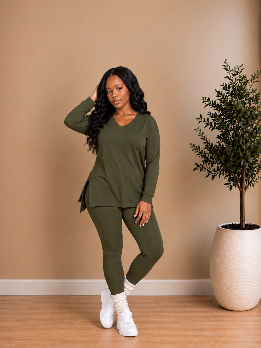 FALL LEGGING SET (ARMY GREEN)