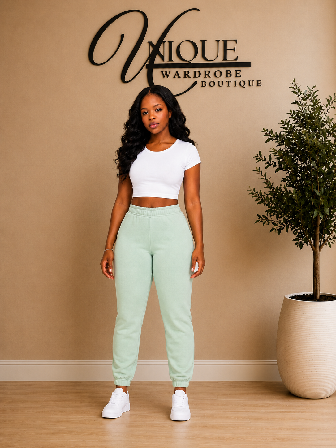 FLEECE JOGGERS (SAGE)