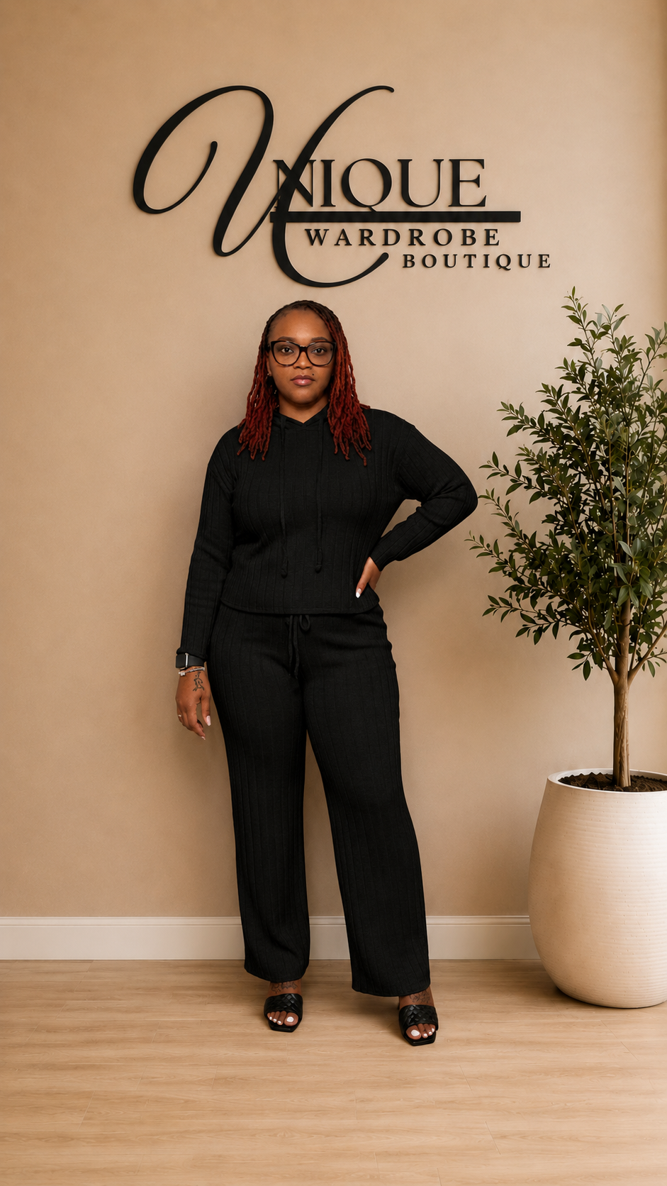 ZOLA KNIT SET (BLACK)