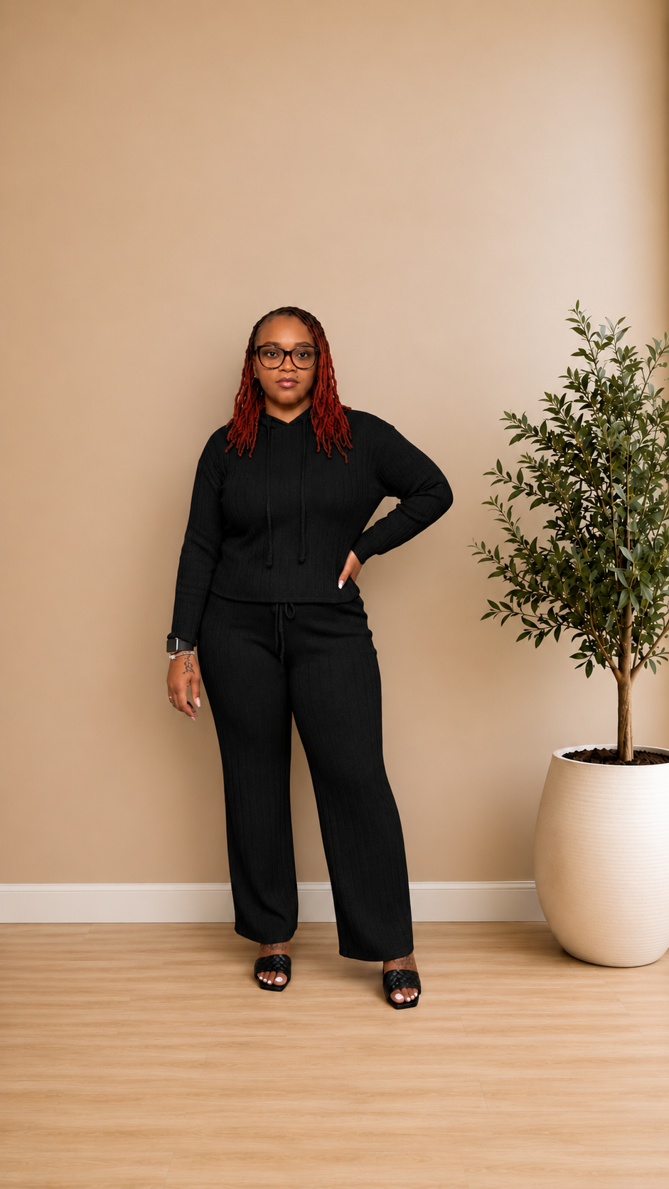 ZOLA KNIT SET (BLACK)