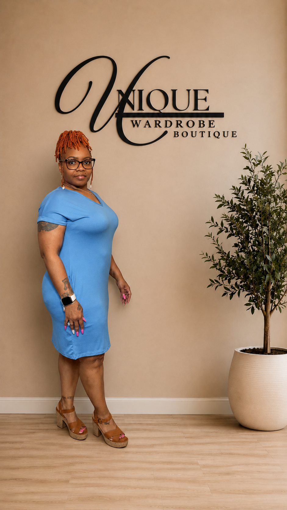 SIMPLE T-SHIRT DRESS (IBIZA BLUE)