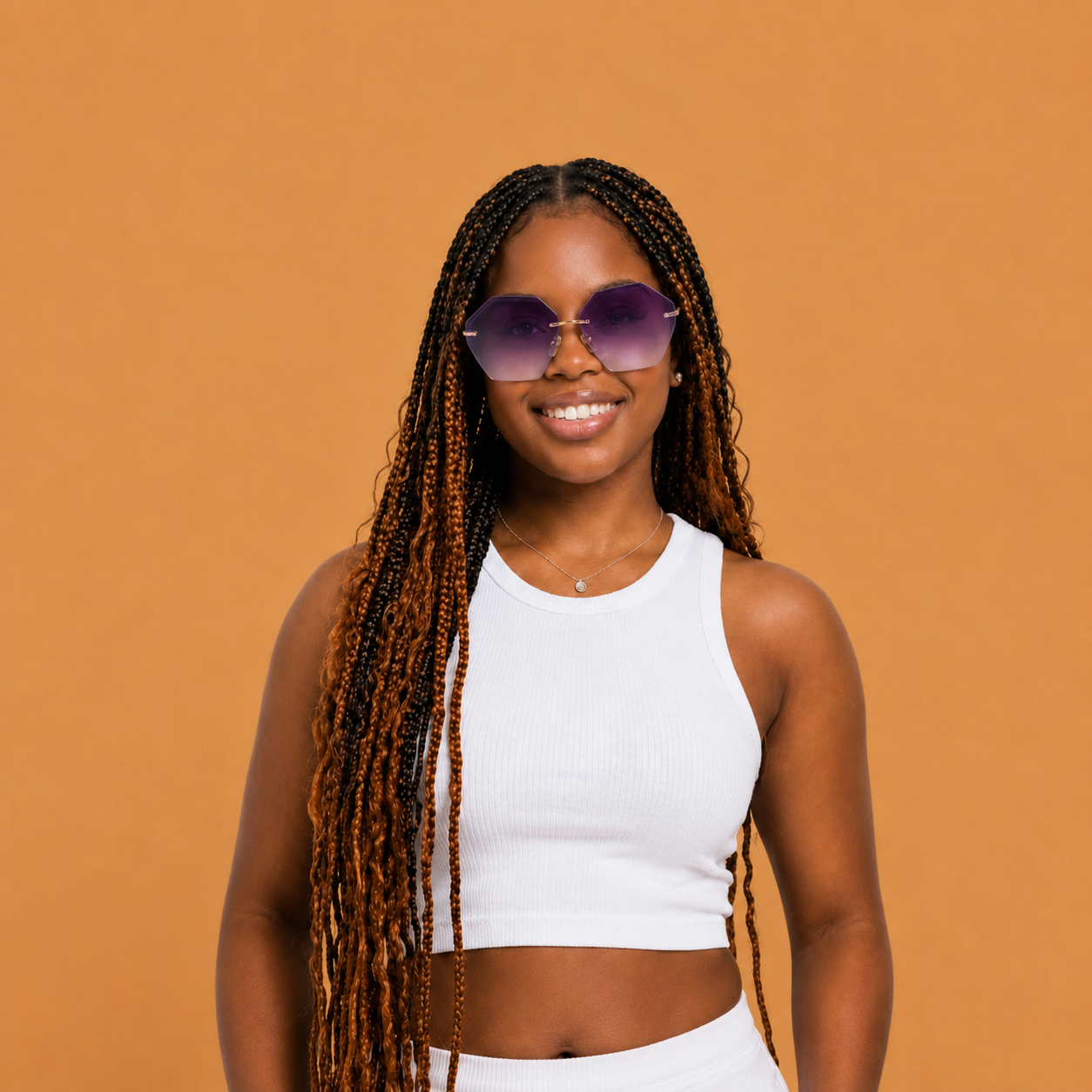 RIMLESS BUTTERFLY SUNGLASSES (PURPLE)
