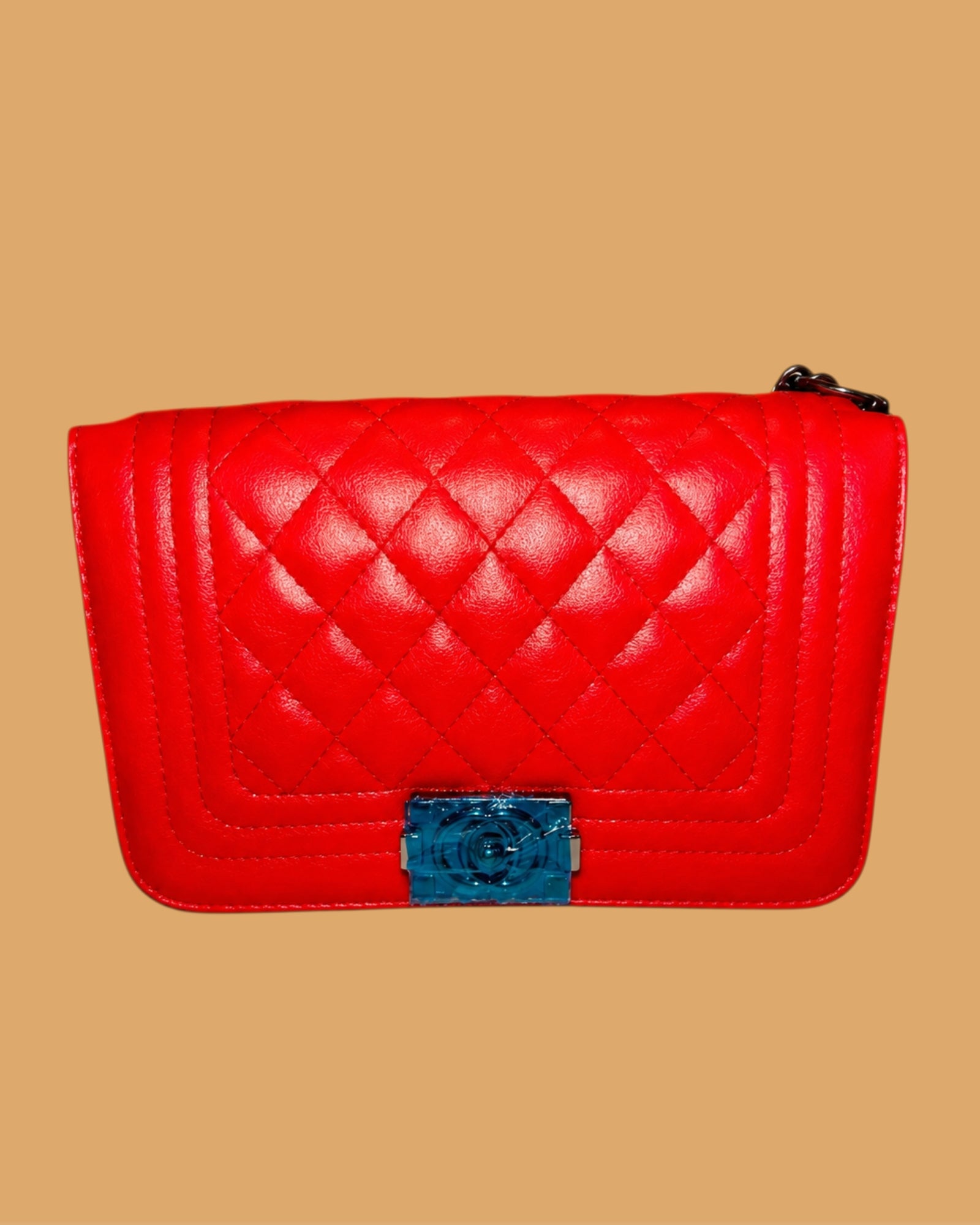 STITCHED CROSSBODY HANDBAG (RED)