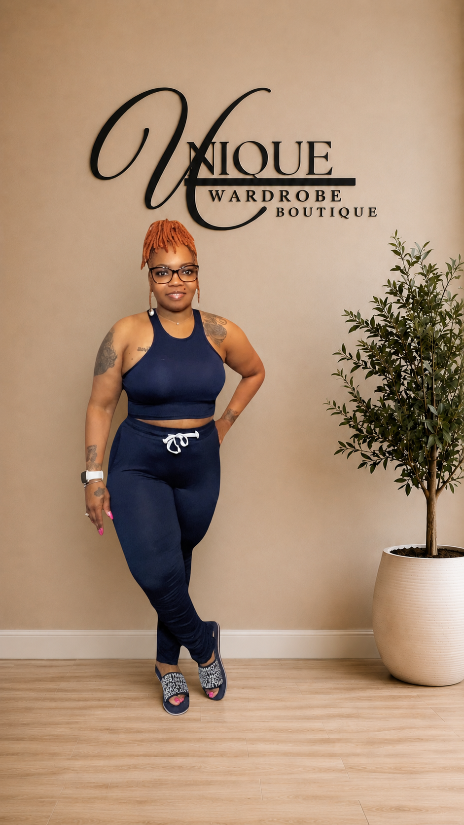 STACKED LEGGING SET (NAVY)