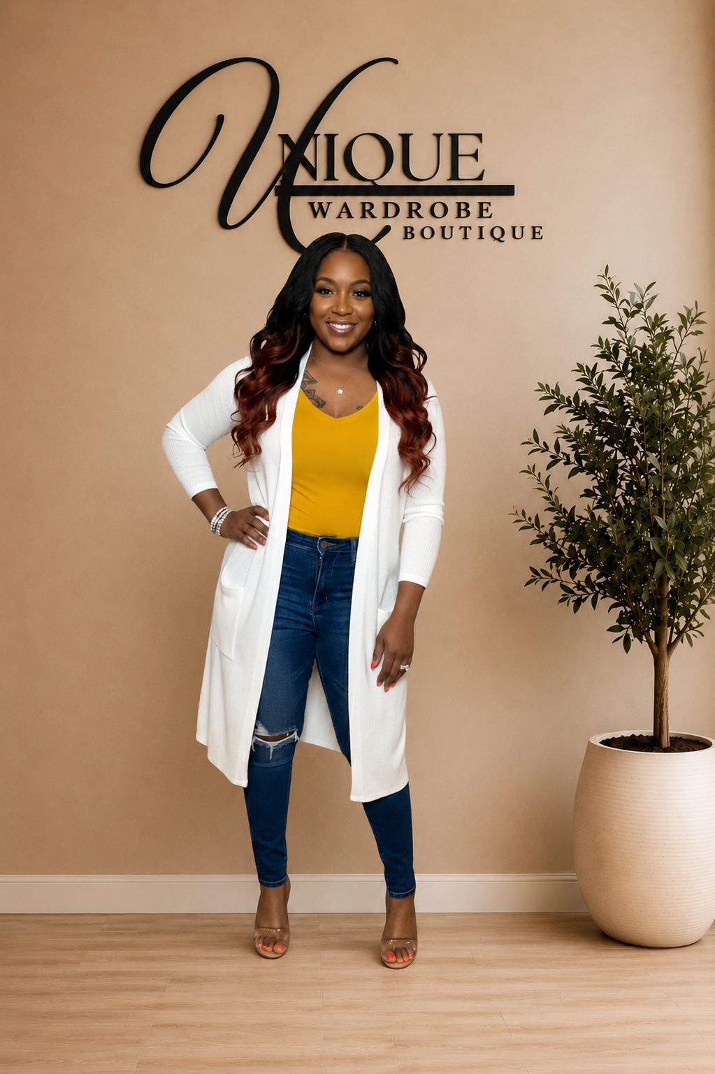 OPEN FRONT CARDIGAN (IVORY)