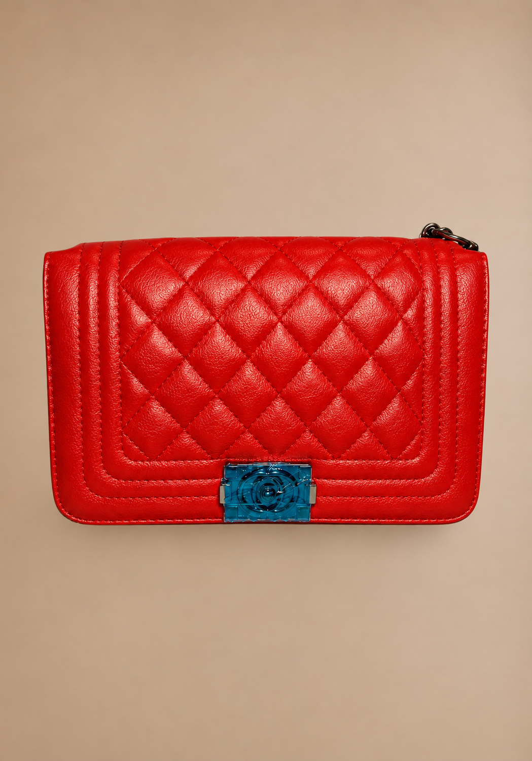 STITCHED CROSSBODY HANDBAG (RED)