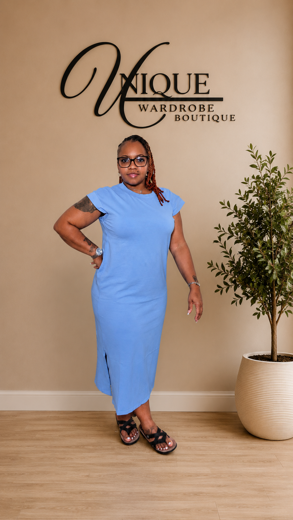 ALL DAY EASE DRESS (CORNFLOWER BLUE)