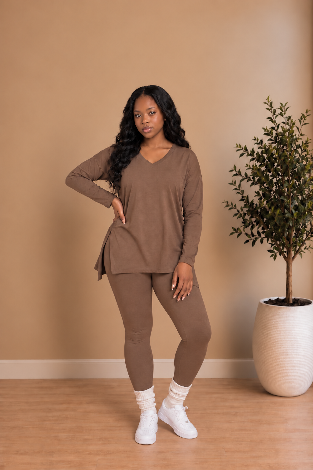 FALL LEGGING SET (BROWN)