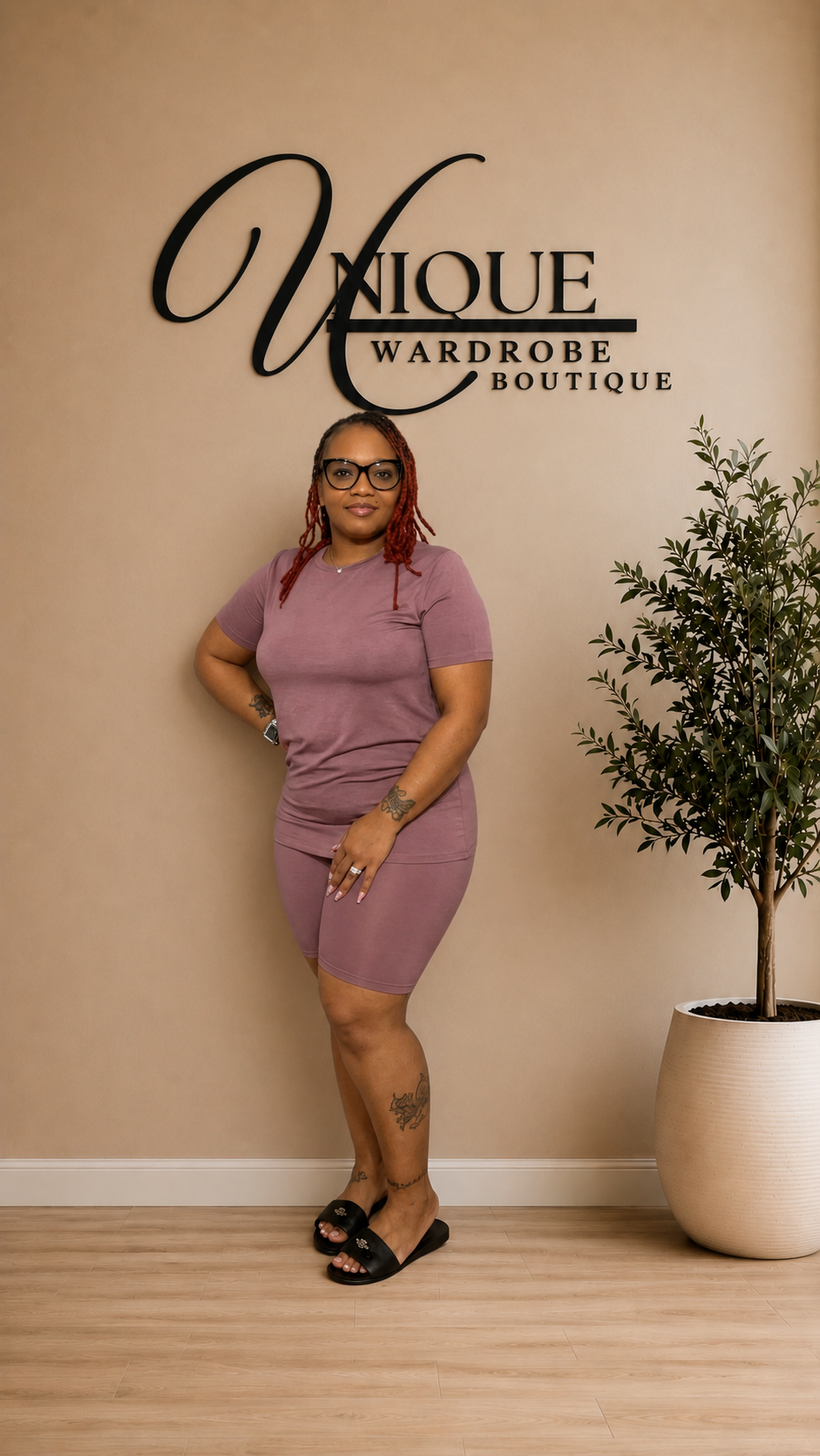 BASIC SHORT SET (MARSALA)