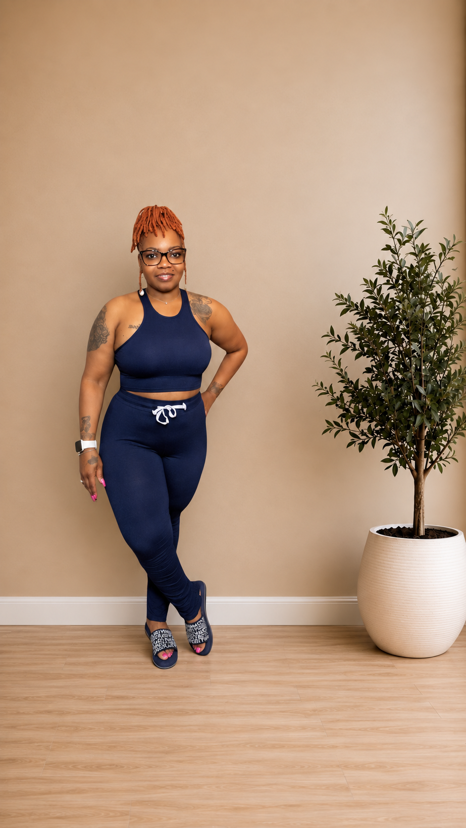 STACKED LEGGING SET (NAVY)